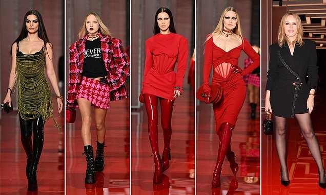 Gigi Hadid shows off her model credentials to storm the Versace runway