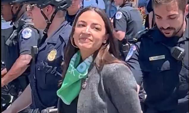 AOC is among Democrat members of Congress including fellow Squad members ARRESTED