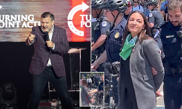 Ted Cruz mocks AOC for pretending to be handcuffed, says his pronouns are 'I don't give a s***'