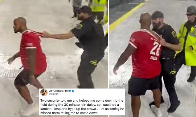 Police launch review after officer grabbed A.J. Dillon by his collar in Bayern v Man City game