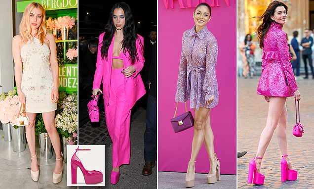 Celebrities wear INSANELY high $1K Valentino platform heels - how you can copy the look for less