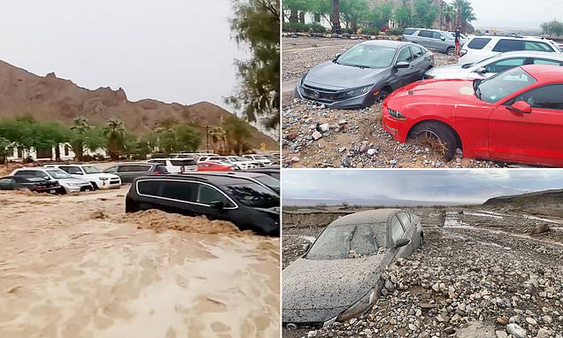 Flash flooding leaves A THOUSAND people stranded in Death Valley National Park
