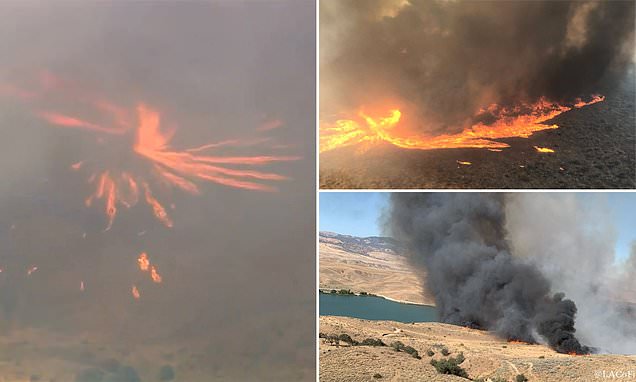 Incredible video shows 150-acre FIRE TORNADO burning outside Los Angeles