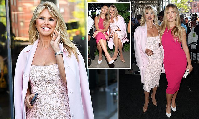 Christie Brinkley, 68, with mini-me daughter Sailor, 24, at Michael Kors