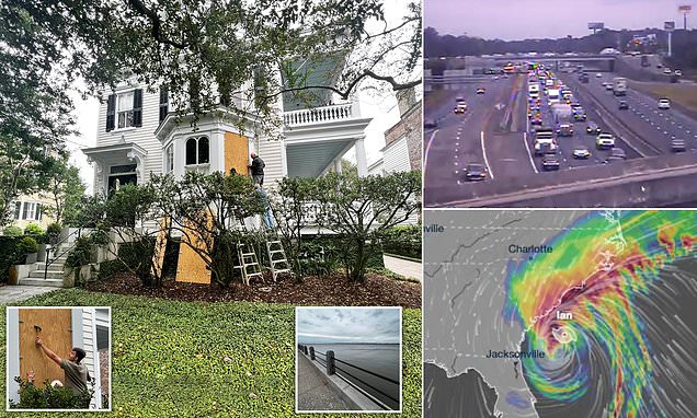 Charleston shuts down before 7ft storm surge after tempest battered Florida leaving eight dead