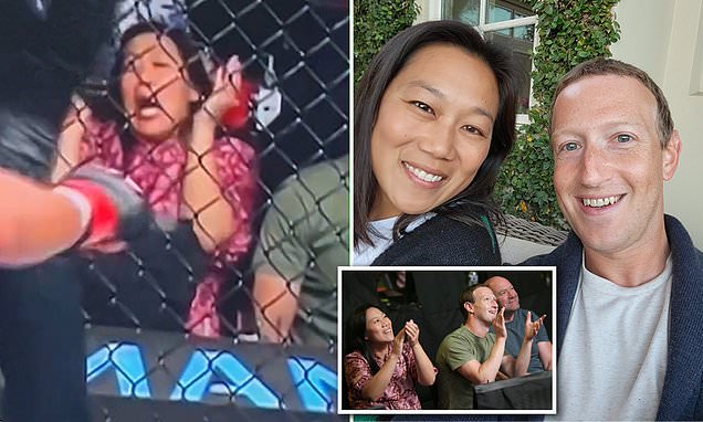 Mark Zuckerberg's doctor wife Priscilla Chan sets internet alight as she grimaces through Vegas UFC