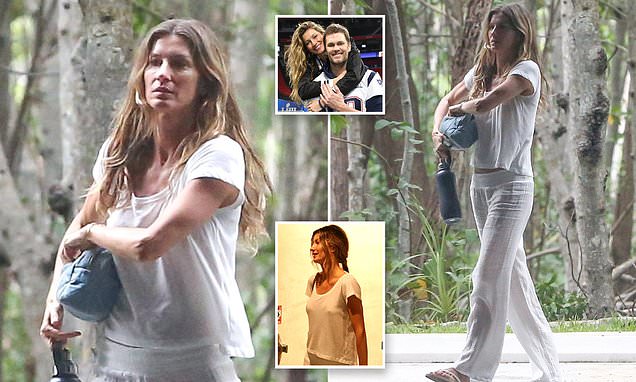 Gisele walks alone in Miami after hunkering down SEPERATELY from husband Tom Brady