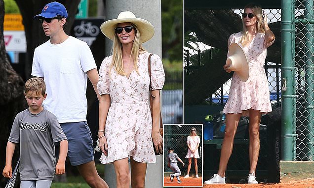 Ivanka Trump and husband Jared Kushner take their son to a little league baseball game in Miami