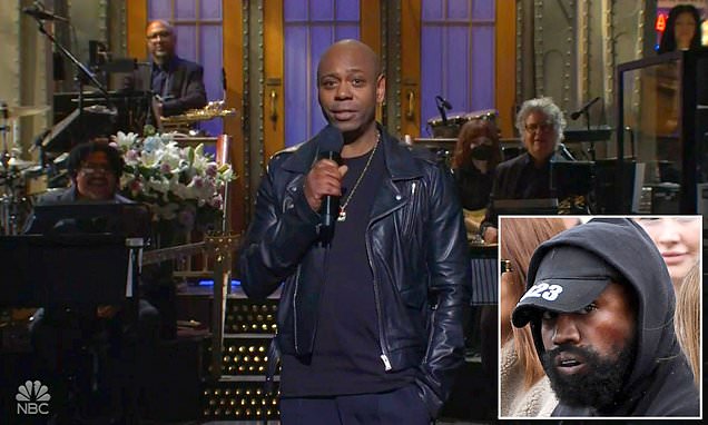 Comedian Dave Chappelle defends Kanye West's antisemitic rants in his 17-MINUTE SNL monologue