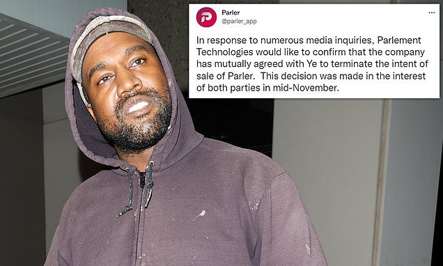 Parler's parent company announces sale of social media app to troubled star Kanye West is OFF