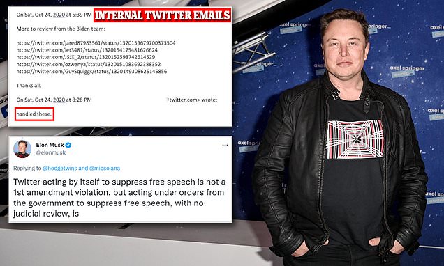 Elon Musk says Twitter was 'acting on orders from government to suppress' Hunter Biden laptop story