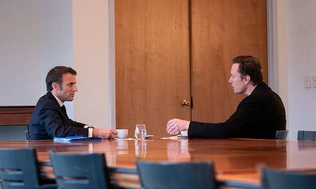 Elon Musk has surprise meeting with President Macron in New Orleans