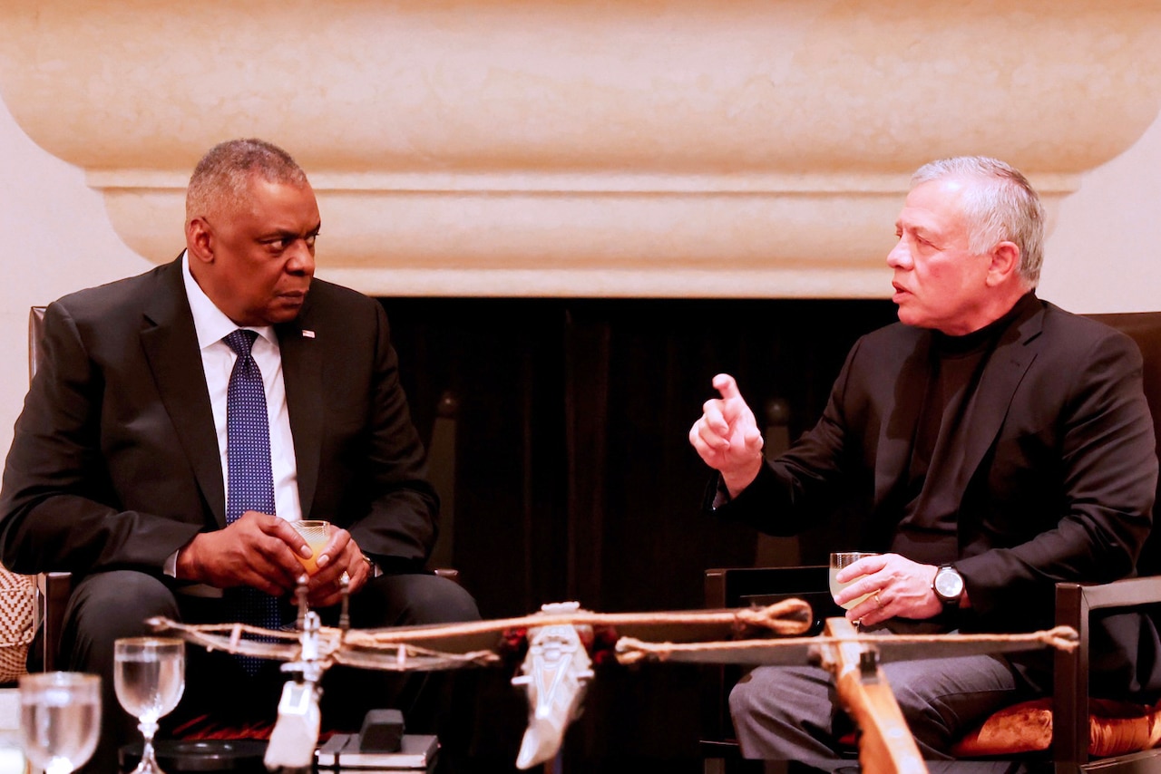 On Middle East Tour, Austin Talks Partnerships With Jordanian King