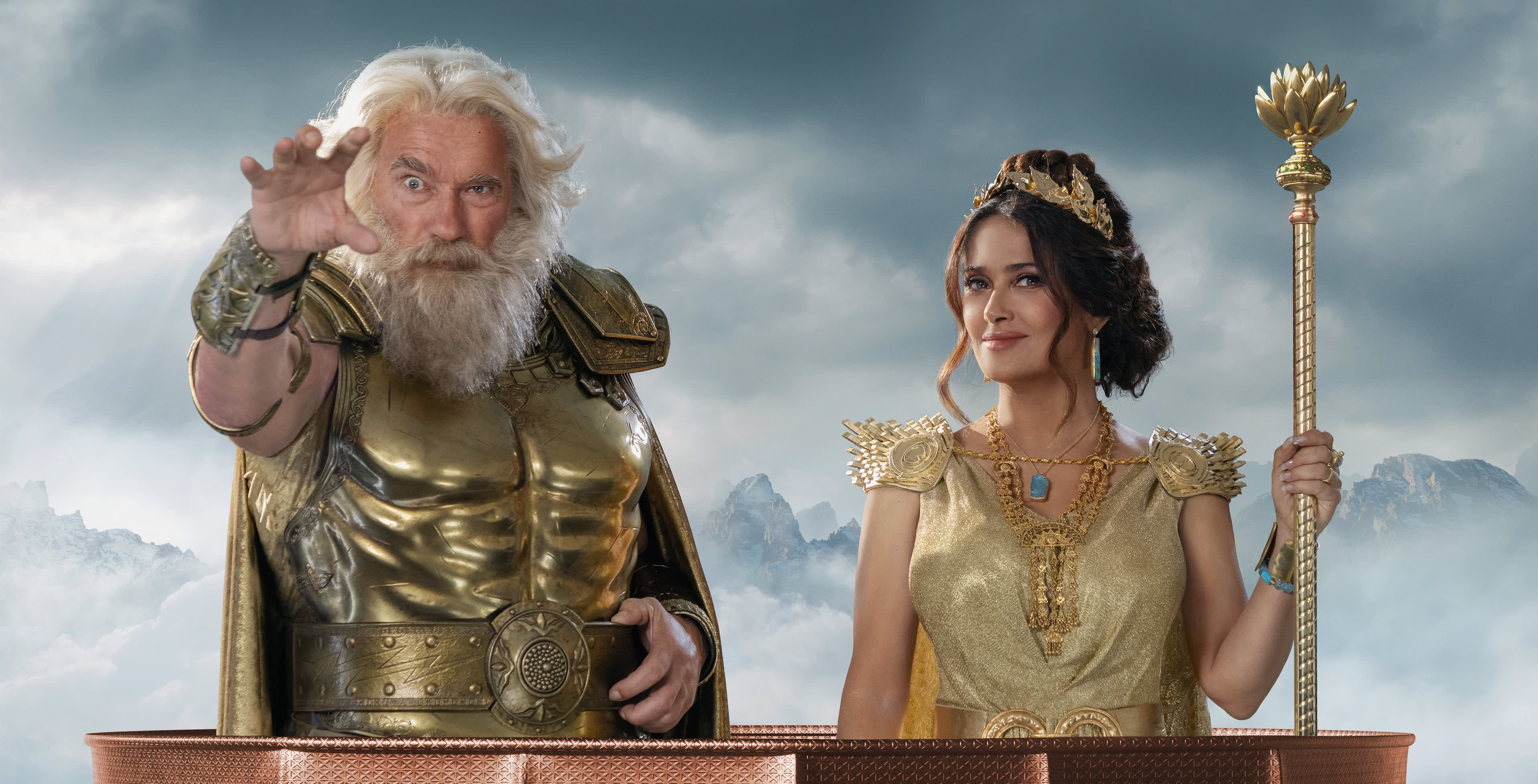 Arnold Schwarzenegger, Salma Hayek star as retired Greek gods in BMW iX EV Super Bowl ad
