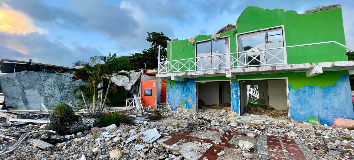 By June 2022, some structures remained in ruins in Providencia such as this former hotel. By June 2022, some structures remained in ruins in Providencia such as this former hotel.