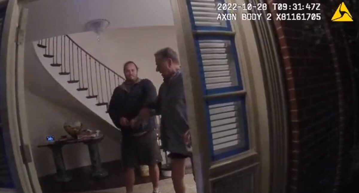 Paul Pelosi Bodycam Video Shows Moment Suspect David DePape Hitting Him