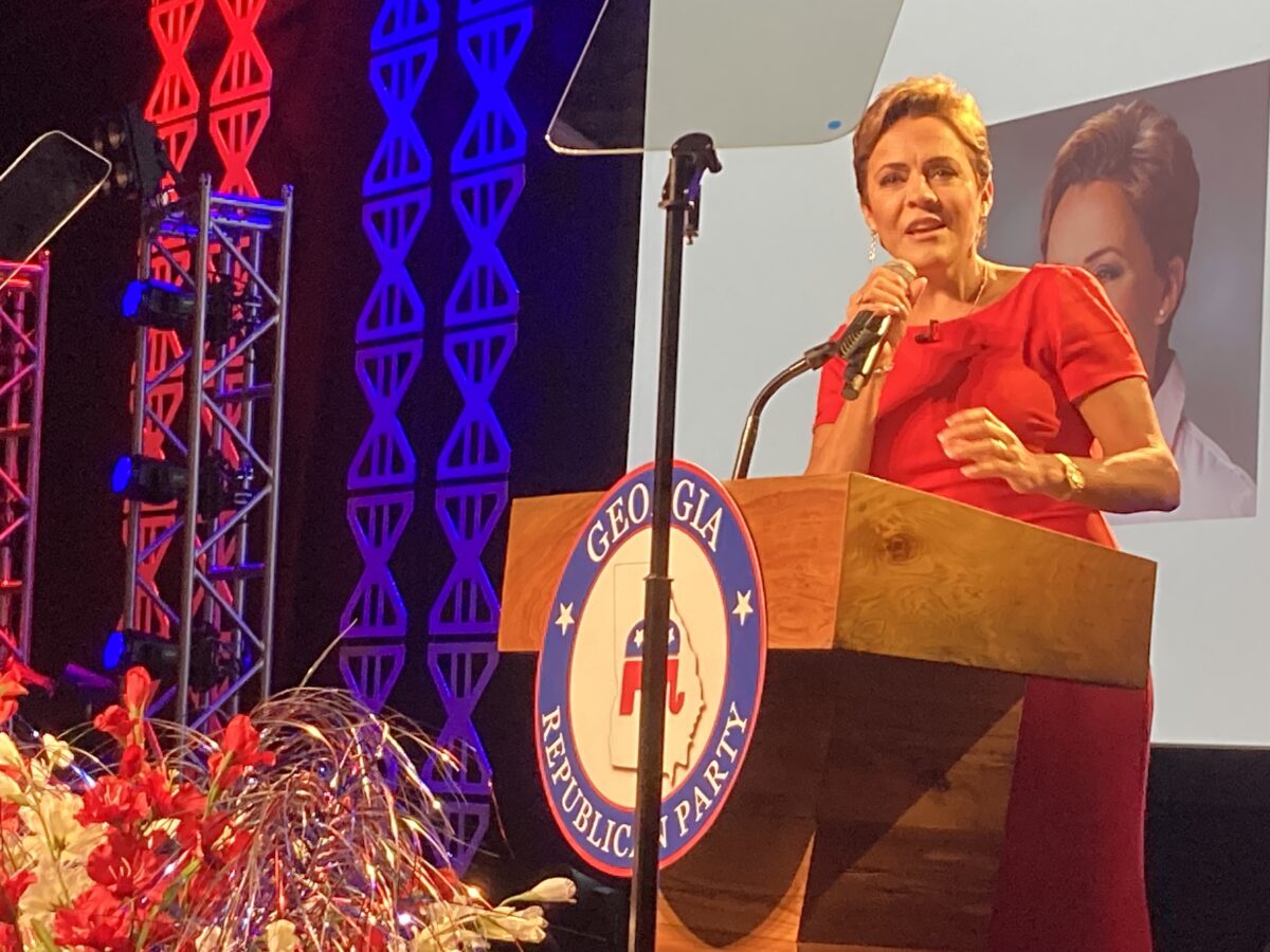 Kari Lake Urges Georgia GOP: Fight for Secure Elections–and for Trump, Despite Federal Indictment