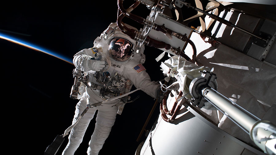 NASA Astronauts Begin Spacewalk to Install Solar Array