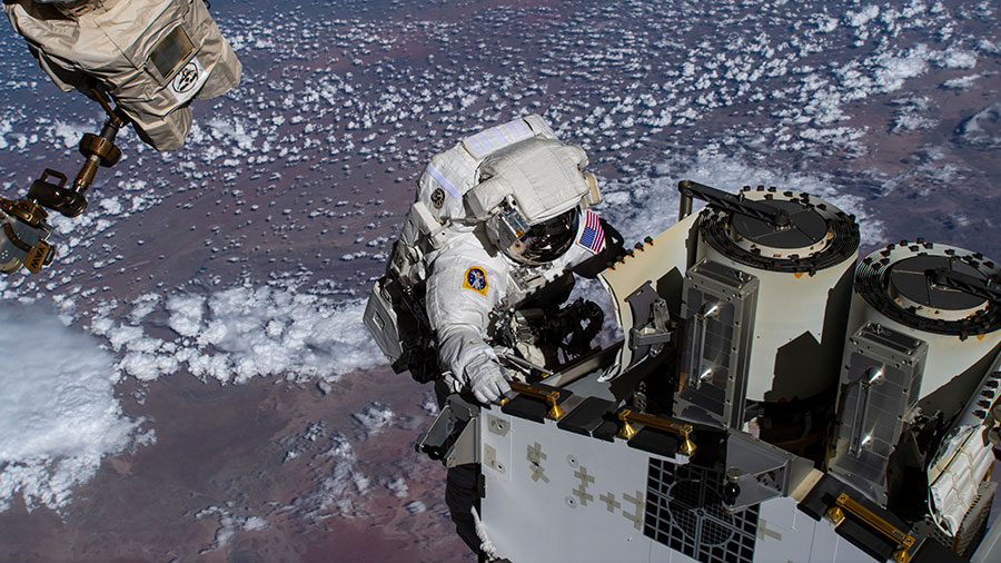 NASA Spacewalkers Install Station’s Fourth Roll-Out Solar Array