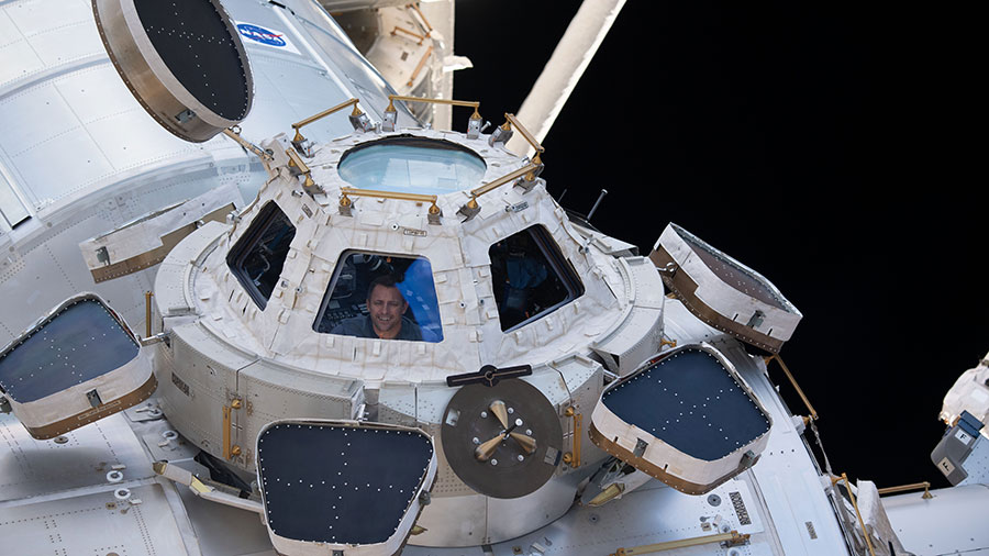 Crew Studies Bone Growth, Space Physics and Works Eye Exams