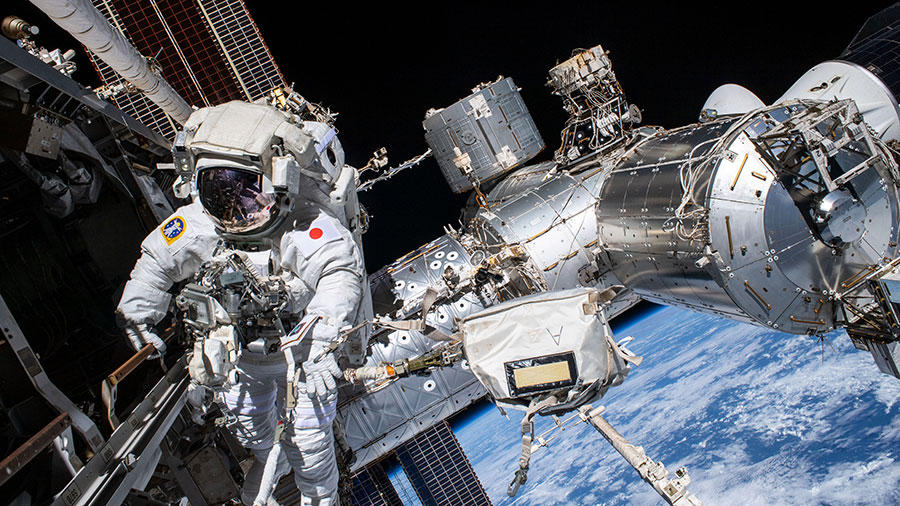 Resupply Rocket Ready for Launch, Crew Works Science and Plumbing